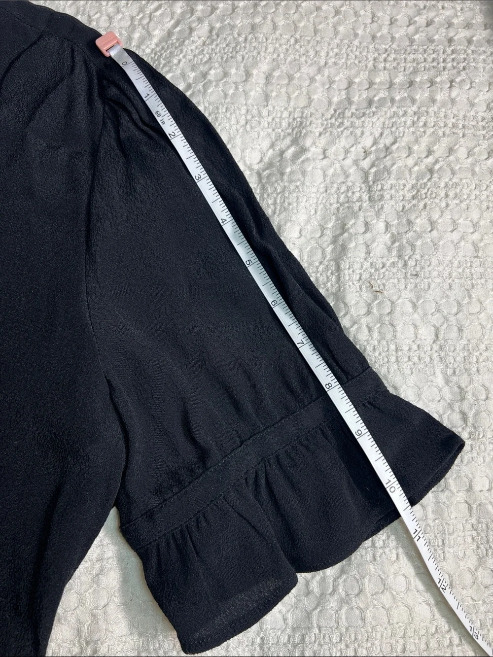 Madewell Black Button-Front V-Neck Puff Sleeve Blouse size 2